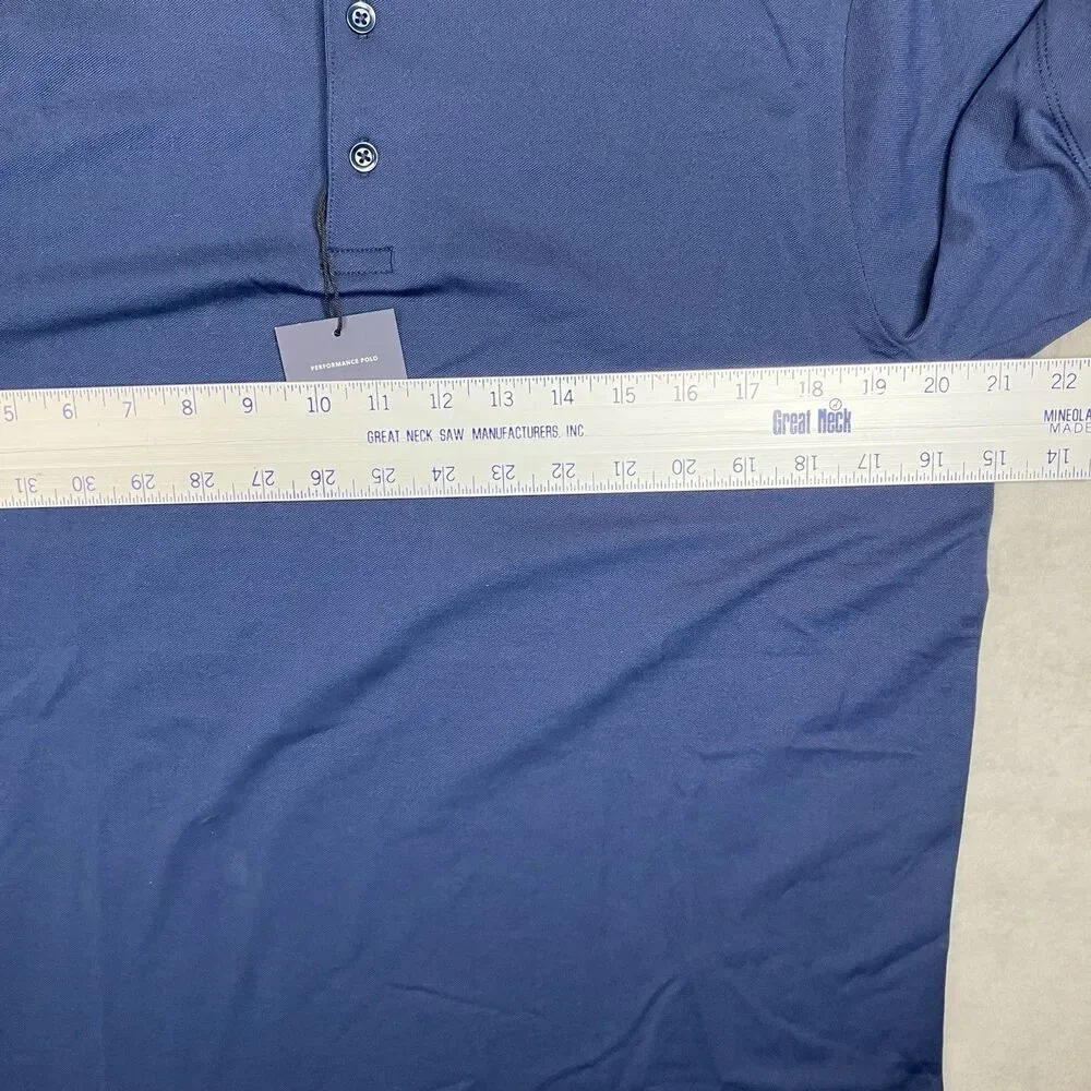 J‎ Crew Polo Shirt Mens M TALL Blue Performance Pique Stretch Moisture Wicking
